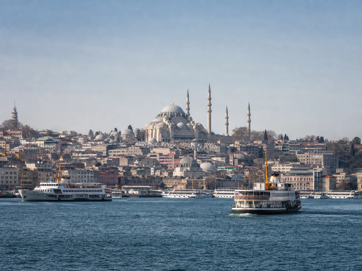 View across the Bosphorus toward the Istanbul skyline